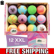 Handmade XXL Bath Bomb Gift Set - 12 Unique Fragrances for Ultimate Relaxation