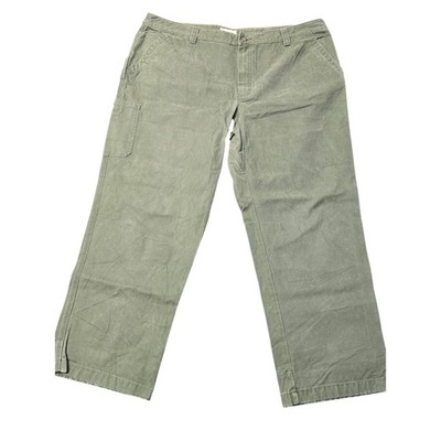 L.L Bean Katahdin Iron Works Olive Carpenter Pants Heavy Canvas Men 44x30