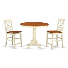 Ensemble de 3 tables de pub - table de pub et 2 chaises de salle à manger.