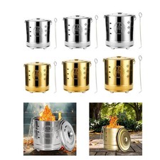 Tragbarer Brenneimer mit Griff, Brenntonne für Gartenabfälle und