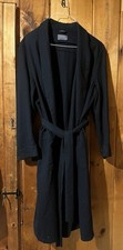 Vintage PENDLETON 100 Pure Virgin Wool Bathrobe Blue Navy USA Made Large