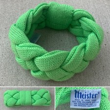 Vintage 1980s Meister Braided Knit Ear Warmer Headband Neon Green Acrylic Ski