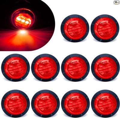 3/4 Led Marker Lights, 12V Round Clearance Front Rear Marker Indica Color: Red