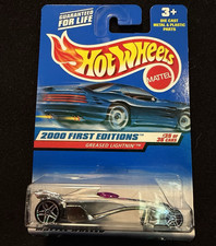 Hot Wheels 2000 First Editions Greased Lightnin' 1:64 Diecast Silver Unopened