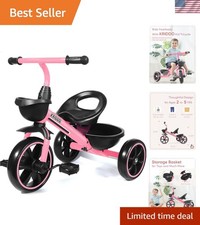 Pink Toddler Tricycle for Ages 2-5 - Safe and Fun Gift for Little Girls