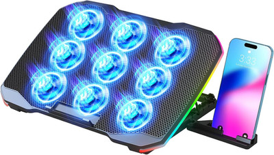 Laptop Cooling Pad, Gaming Laptop Cooler with 9 Quiet Fans, Laptop