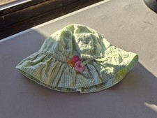 GYMBOREE baby girls sun bucket summer hat beach pool 3 6 M months green stripe