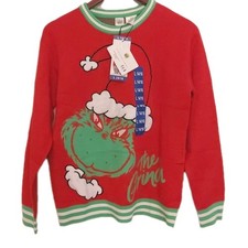 The Grinch Christmas Sweater Youth Large 14/16 Red Green How Grinch Stole Christ
