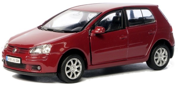 Welly Volkswagen Golf V Weinrot MaßStab 1:34 1:39 4,5 Zoll Druckguss-Auto...-image