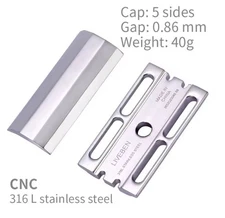 Prism CNC 316L Stainless Steel Double Edge Safety Razor Head only Without Handle