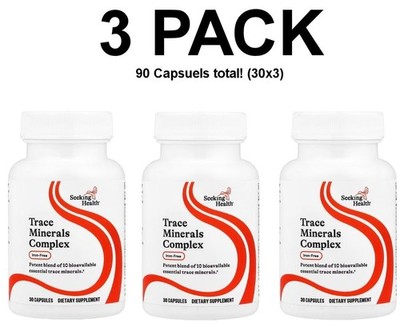 Seeking Health, Trace Minerals Complex, 3 PACK, Iron-Free, 30 Capsules each x 3