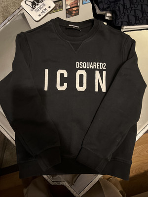 Dsquared2 ICON schwarzes Sweatshirt Pullover Logo Oberteil Größe 10 Jahre