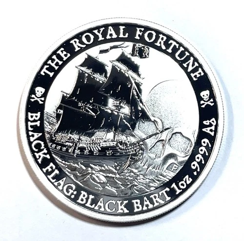 2020 Black Flag Black Bart The Royal Fortune 1oz Silver Bullion Coin