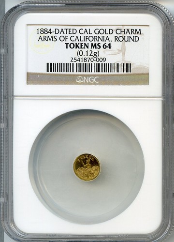 1884 California Fractional Gold 25¢, Arms of Calif / NGC MS64(PL) Rotated Die