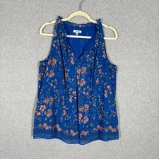 Max Studio Tank Top Medium Flowy Cottage Farmhouse Feminine Mediterranean Resort