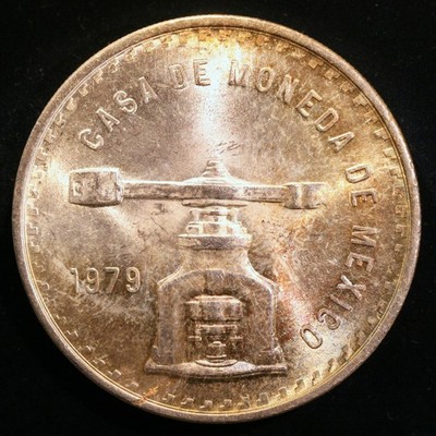 FOREIGN SILVER COIN - Mexico, 1 Onza, 1979, GEM UNCIRCULATED CONDITION