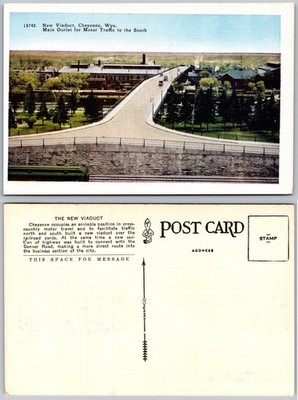 New Viaduct Main Outlet Cheyenne WY Postcard