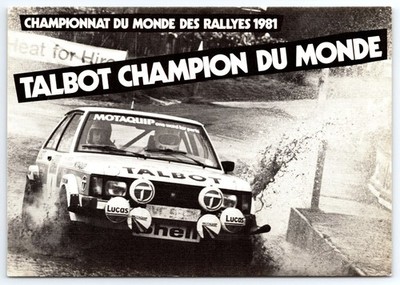 1981 Talbot Samba Rally Champion Vintage French Postcard