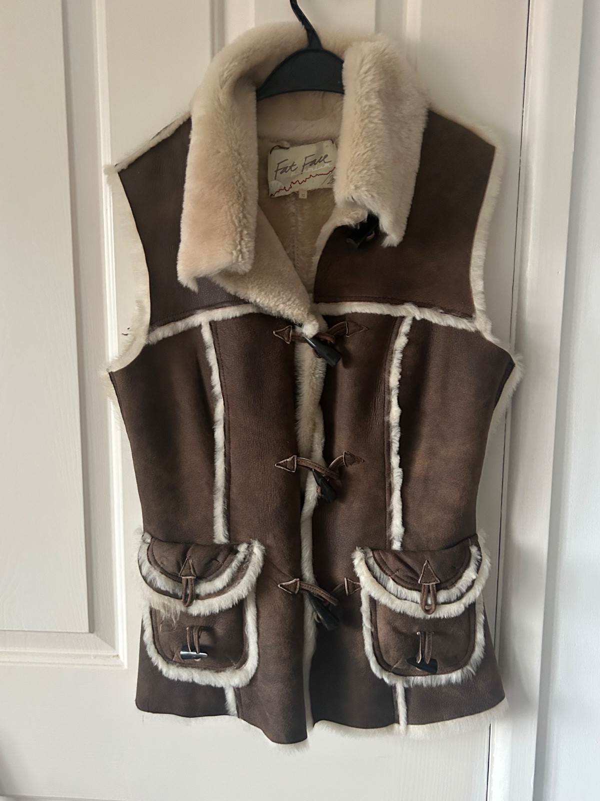 Fatface premium real sheepskin/leather gilet Size 10