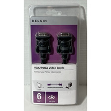 New Belkin VGA/SVGA Video Cable 6ft HDDB15 Male/Male Connect PC to Video Monitor