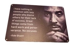 Kobe Bryant Inspirational Retro Tin Sign Man Cave Art 8x12 