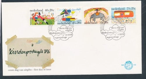 D487450 Netherlands FDC Child Stamps 1976 NVHP 153