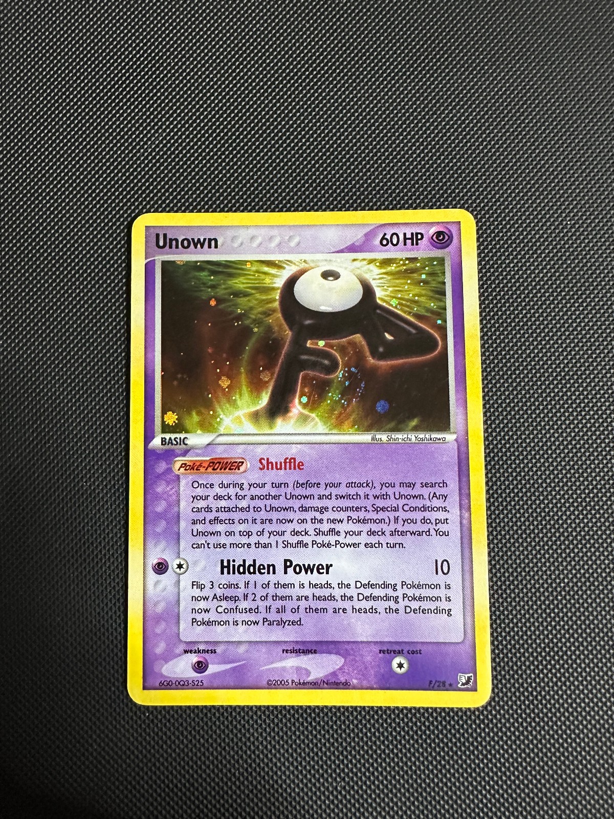 Pokemon TCG - Unown (F) F/28 - Unseen Forces Holo MP with SWIRL