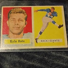 1957 Topps - Kyle Rote #59 New York Giants NFL Sports Trading Card Football