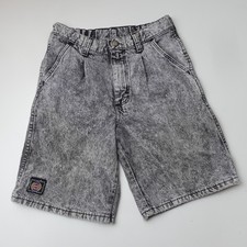 Vintage 90s Black Acid Wash Denim Jean Shorts Wrangler Sport Youth Size 14 26 x8