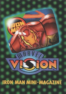 1996 Fleer SkyBox Marvel Vision Trading Card Mini-Mags #2 Iron Man