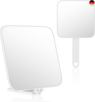 Hand Mirror, Makeup Mirror with Handle, Foldable Standing Mirror, Portable Cosme