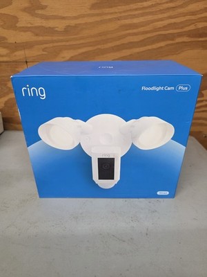 Ring Floodlight Cam Plus Outdoor Wired 1080p FHD Surveillance Camera White 
