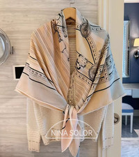 70 cashmere 30 silk Pink hourglass double side printed square Wrap shawl 51''