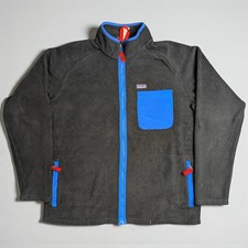 Vintage Patagonia Full Zip Fleece Jacket 90s Color Block Outdoor Style Size L