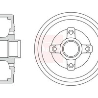 Apec Vauxhall Tigra Twintop X04 2004-2009 Bremstrommel Single