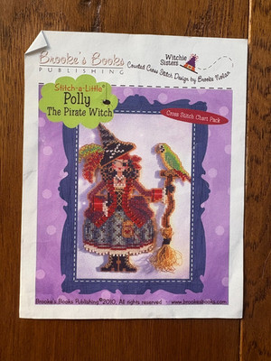 Polly the Pirate Witch  cross stitch CHART ONLY  Brooke's Books