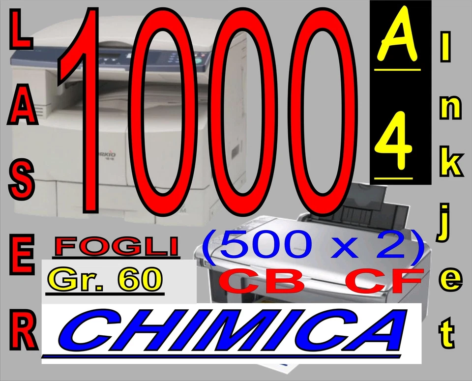 NEW PAPER 1000 CARTA BIANCA COPIATIVA DDT 2 COPIE STAMPA LASER INKJET A4 CARBONLESS PAPER