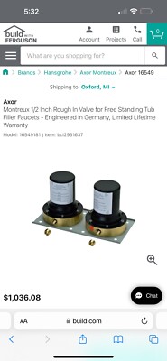 Hansgrohe Axor Montreux 13 3/8'' Rough-In for Freestanding Tub Filler - 16549181