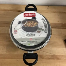 Good Cook Classic Dutch Oven  Aluminum 4.7 Quart  Glass Lid