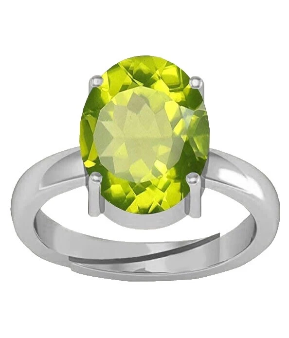 Anillos de moda enchapados en plata de peridoto