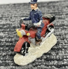 🔥 Lemax • Christmas Snow Village • Man on Motorcycle Figurine Figure