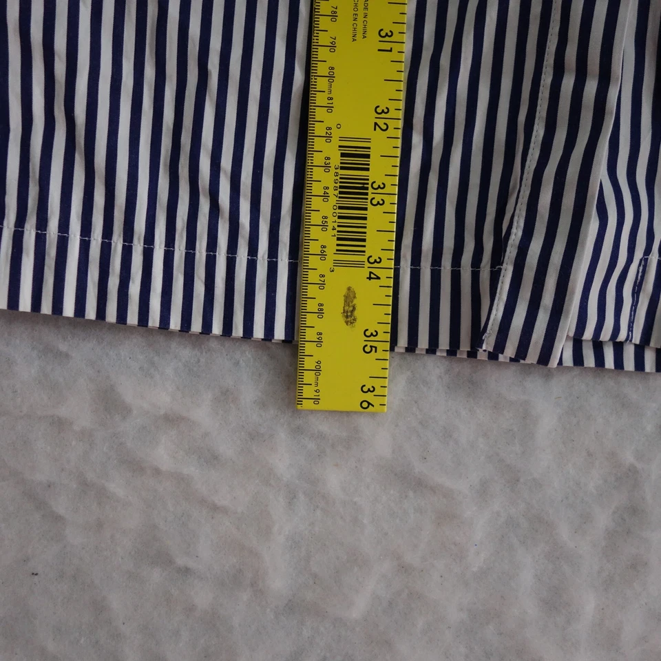 Holy Caftan Cold Shoulder Shirt Dress Women's Size 40 White/Blue Striped Cotton - Image 4 of 4