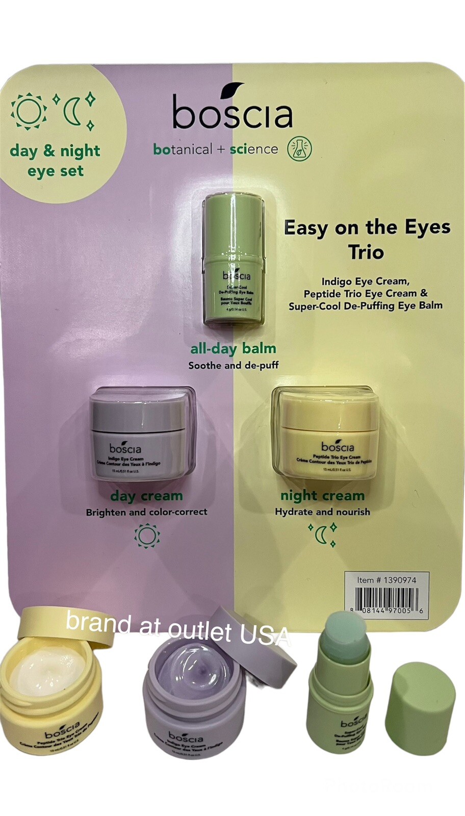 boscia Botanical Science Eye Cream Trio Indigo Peptide Day & Night Eye