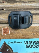 Don Hume Black Leather 1" Diameter Flashlight  850B Magazine Carrier 1 3/4" Slot