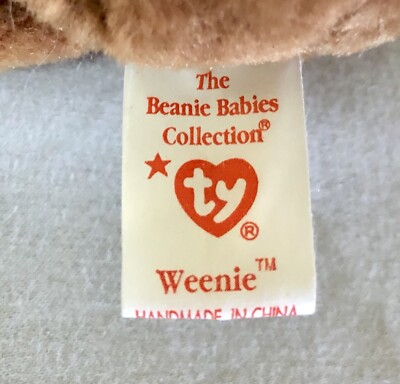 Weenie Dog Ty Original The Beanie Babies Collection DOB July 20