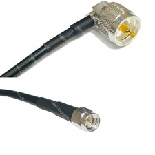 RFC195 Silver UHF Male Angle to SMA MALE Coax RF Cable USA Lot