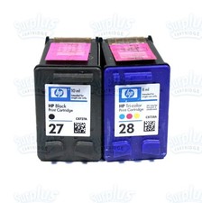2pk Genuine HP 27/28 Black Color Ink DeskJet 3320 3651 3740 3520 3845 3745 3847