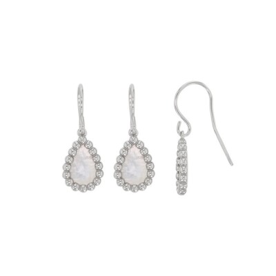 MUTTER PERLA Ohrring 925/1000 Silber rhodiniert mit Perlmutt Tropfen