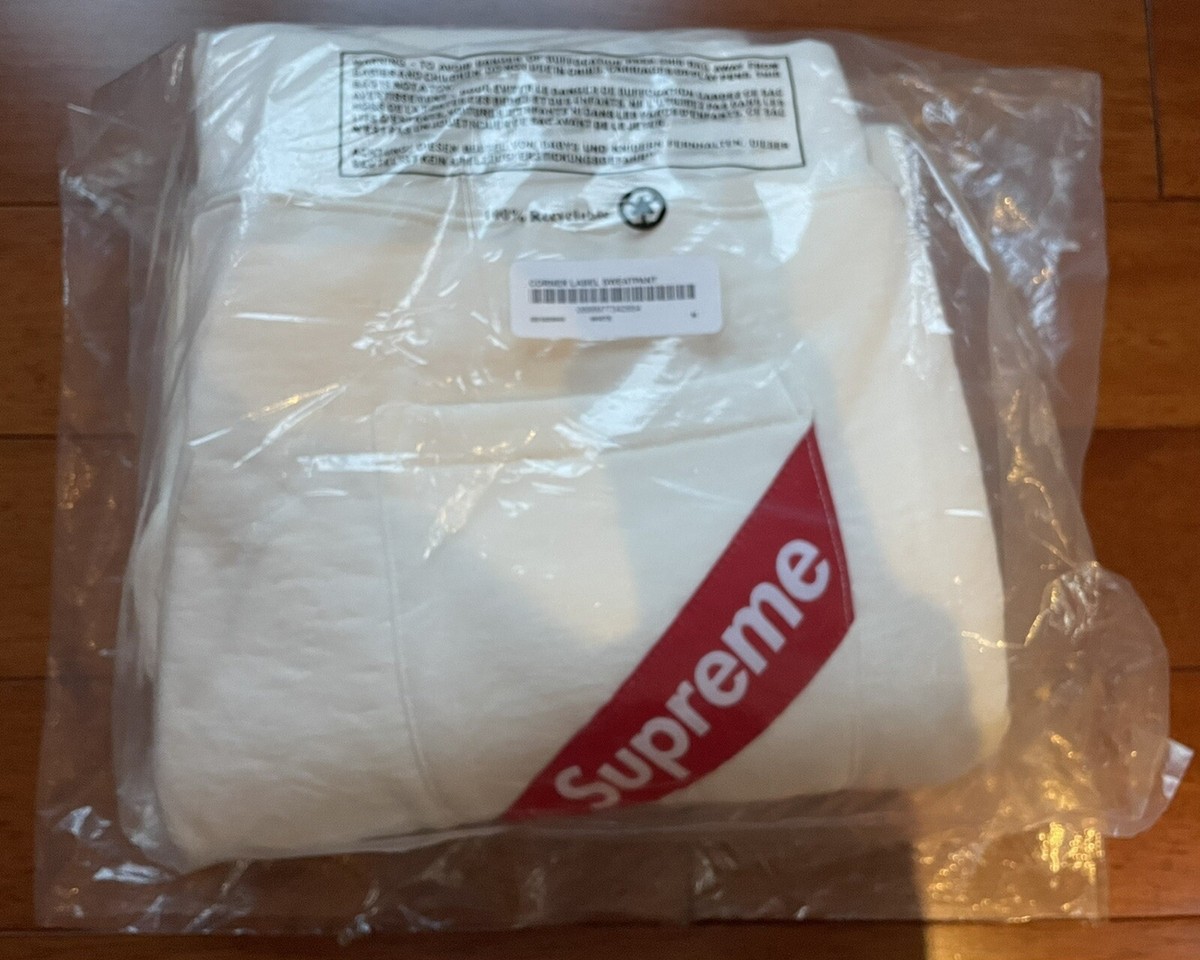 SS18 Supreme Corner Label Sweatpant White/Red Men's Size M | eBay