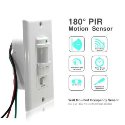 White Motion Sensor Light Switch Neutral Wire Required Vacancy & Occupancy Modes